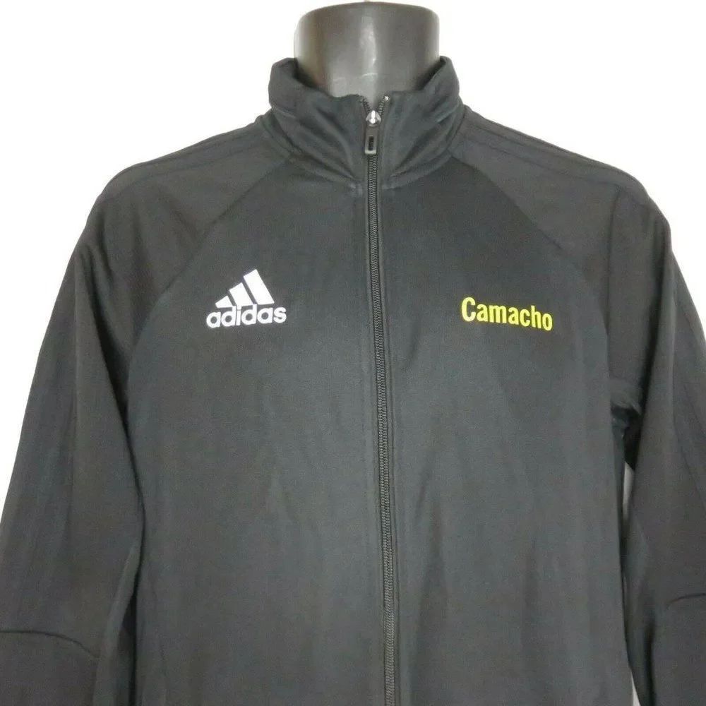 Adidas Black Track Jacket Size M Climalite Full Zip Camacho Percussion